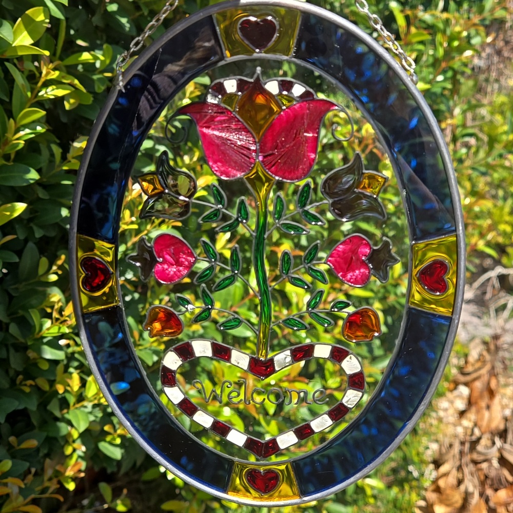 Colorful Stained Glass Welcome Sign - Picture 4 of 4